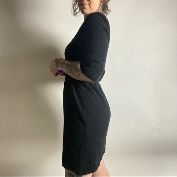 AQUA Cashmere Half Sleeve Black Babydoll Dress Womens XS - Picture 3 of 7